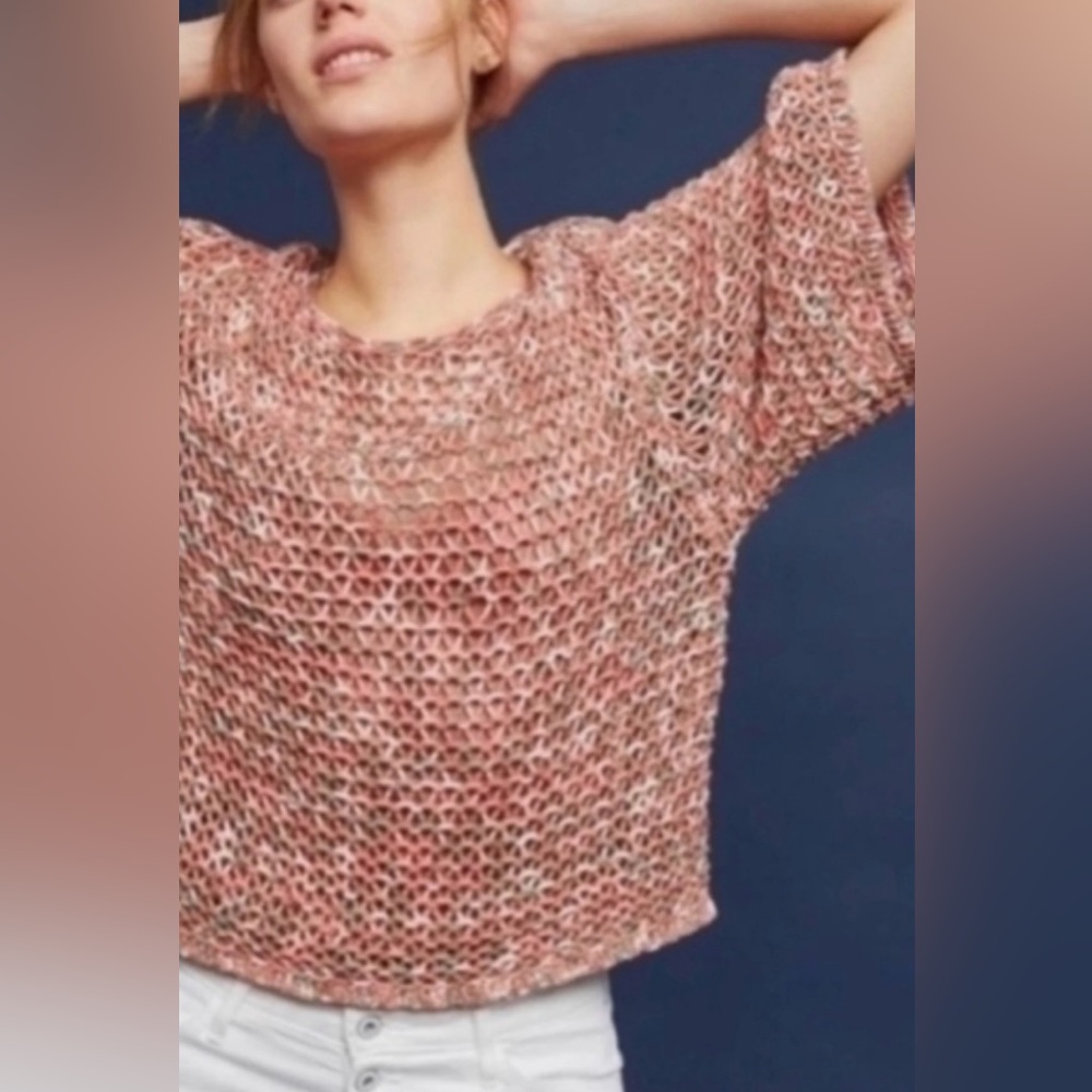Women’s ANTHROPOLOGIE MOTH Salina Open Knit Multicolor Sweater. Size M.